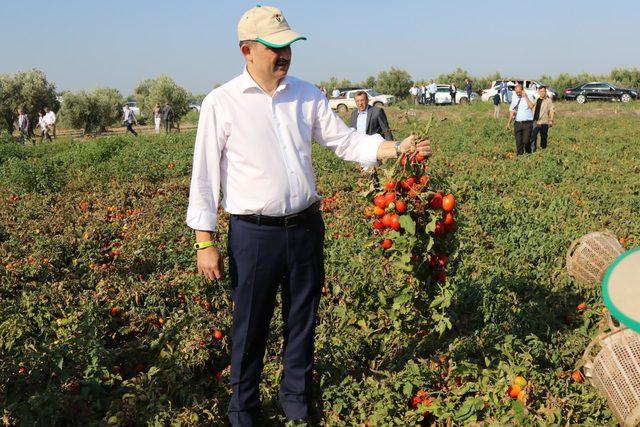 Bakan Pakdemirli, tarlada tarım işçileri ile kahvaltı yaptı