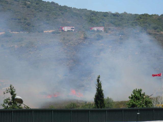 Tuzla Piyade Okulu'nun içindeki ağaçlık alanda yangın (1)