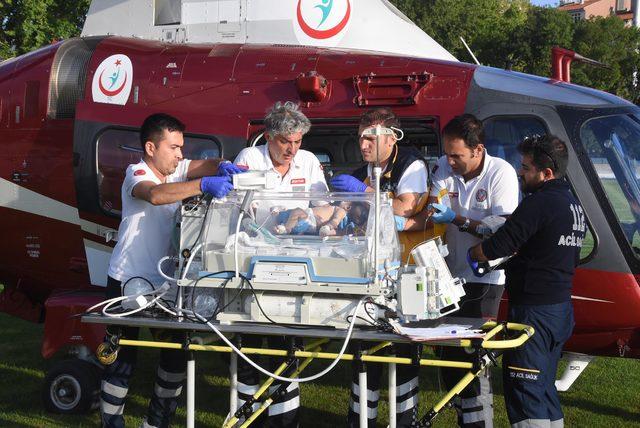 4 günlük bebek, ambulans helikopterle sevk edildi