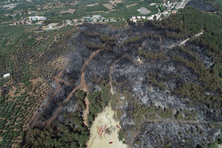 Bursa'daki yangının izleri havadan görüntülendi  G5