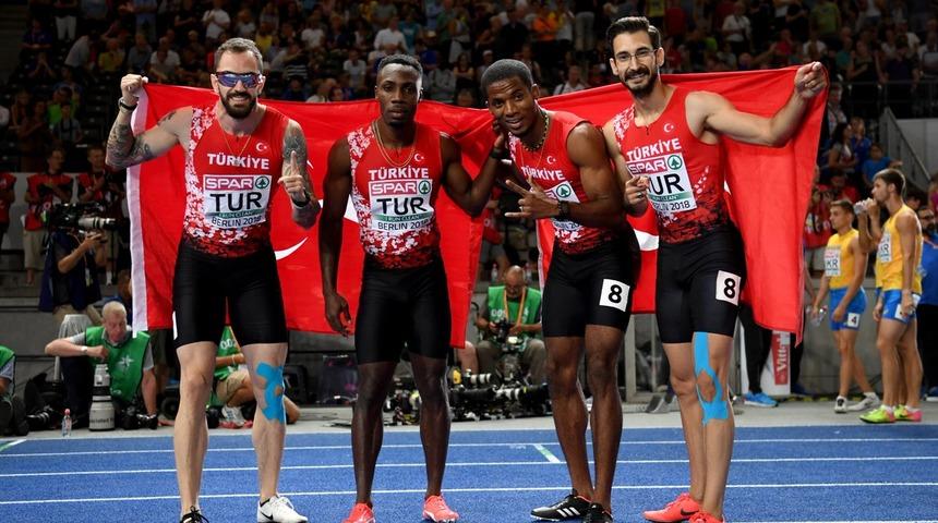 Avrupa Atletizm Şampiyonası 4x100 metre finalinde T&uuml;rkiye g&uuml;m&uuml;ş madalya kazandı!