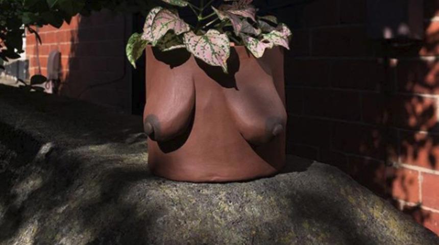 Kadın g&ouml;ğ&uuml;sleri &ccedil;i&ccedil;ek saksılarına d&ouml;n&uuml;şt&uuml;, siparişlere yetişemiyor