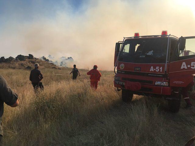Aksaray'da orman yangını 100 dönüm mera alanı kül oldu