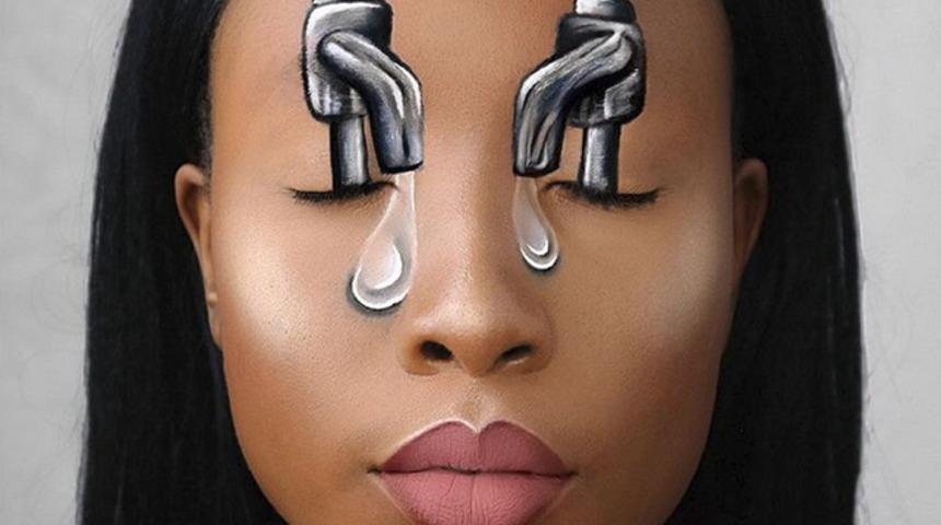  Makyaj sanatçısı yüzünü optik yanılsamalara dönüştürüyor, sonuçlar 'vay be!' dedirtiyor