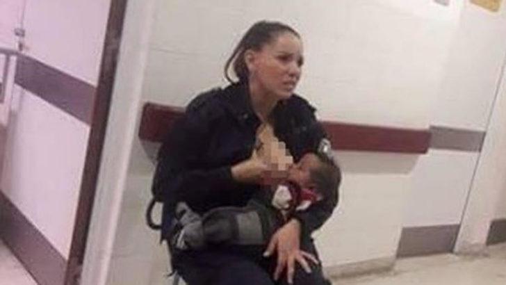 Arjantinâde bir kadÄ±n polisin aÃ§ kalan bebeÄi emzirmesi herkesi duygulandÄ±rdÄ±