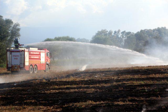 Bolu'da baraka ve tarım arazisi yangını