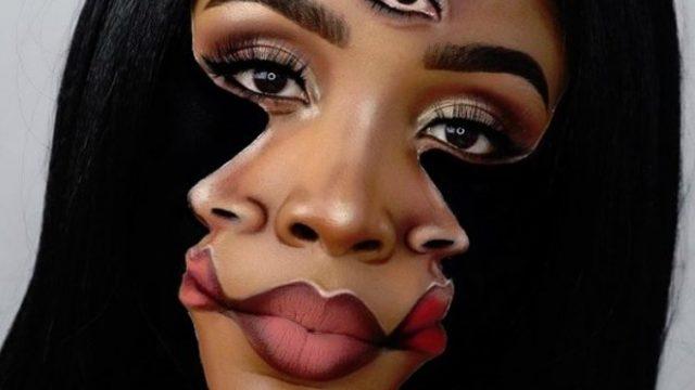 Gerçeküstü makyajlar yapan makyöz 
