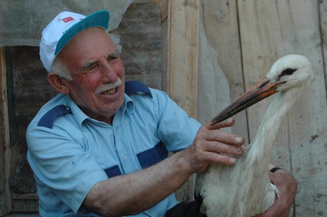 Sürüden ayrılan leyleğe vatandaş sahip çıktı