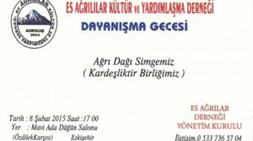 Eskişehir&rsquo;de Ağrılılar Gecesi