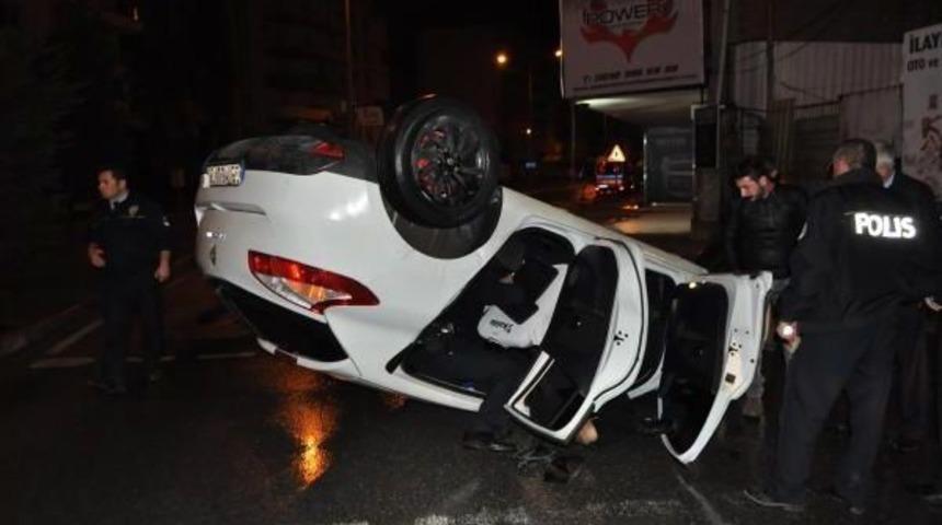 Yağmurda Kayan Otomobil Takla Attı: 1 Yaralı