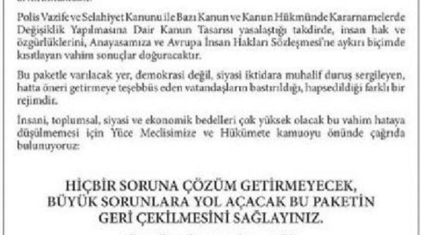 T&uuml;rkiye Barolar Birliği Ve İstanbul Barosu'ndan "iş G&uuml;venlik Paketi" Ile Ilgili Ilan