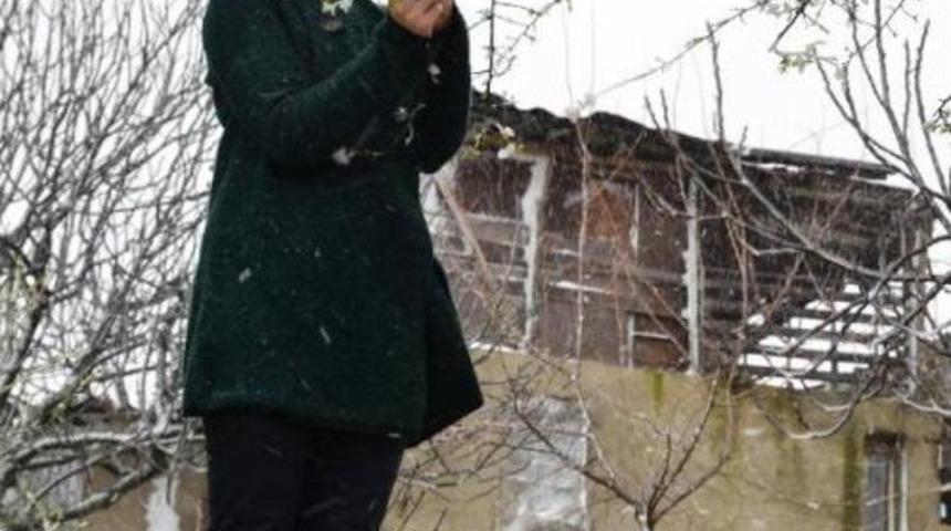 Erken Baharla Çiçek Açan Ağaçlar Ve Kırlar Beyaza Büründü