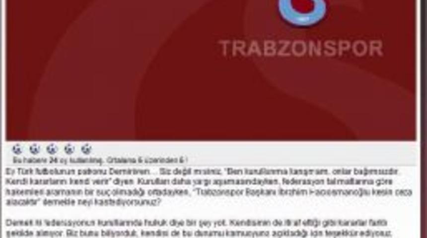 Trabzonspor&rsquo;Dan &Ccedil;ok Sert A&ccedil;ıklama: Cezayı, Şeref Madalyası Gibi Boynumuzda Taşıyacağız