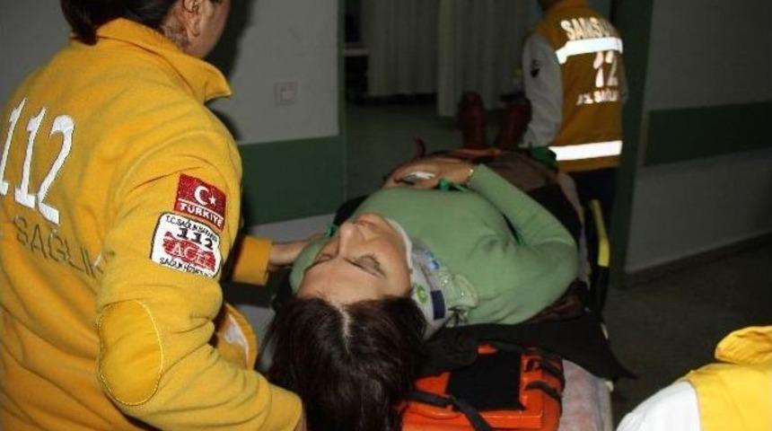 Bayan &Ouml;ğretmen Okula Giderken Kazada Yaralandı