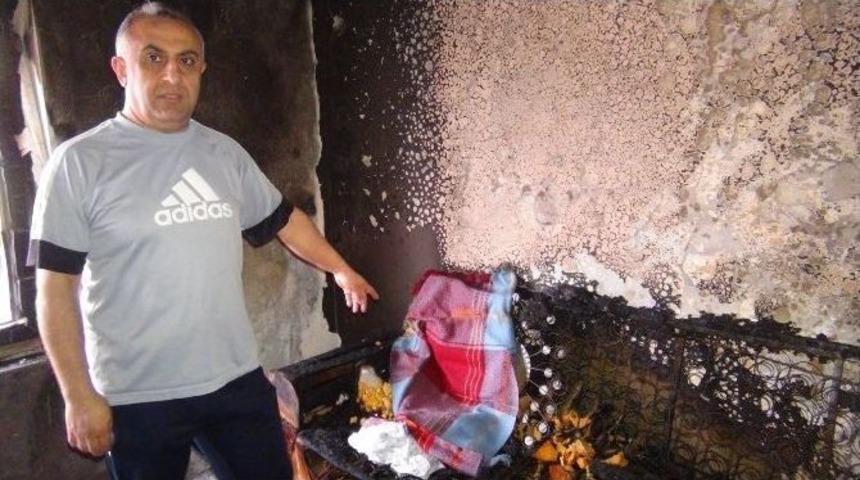 Tv Patladı &Ccedil;ıkan Yangın Evi K&uuml;l Etti