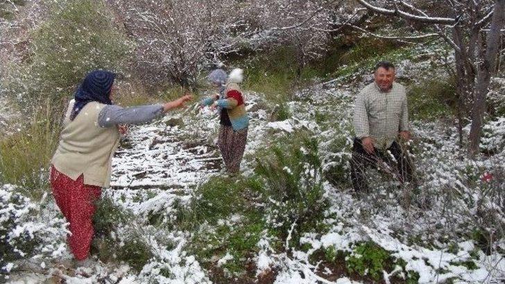 Antalya’da Kar Çiçek Açan Ağaçları Beyaza Bürüdü G2