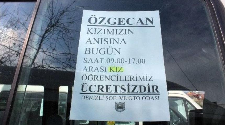 Denizlili Minib&uuml;s&ccedil;&uuml;ler Kız &Ouml;ğrencileri &Uuml;cretsiz Taşıdı