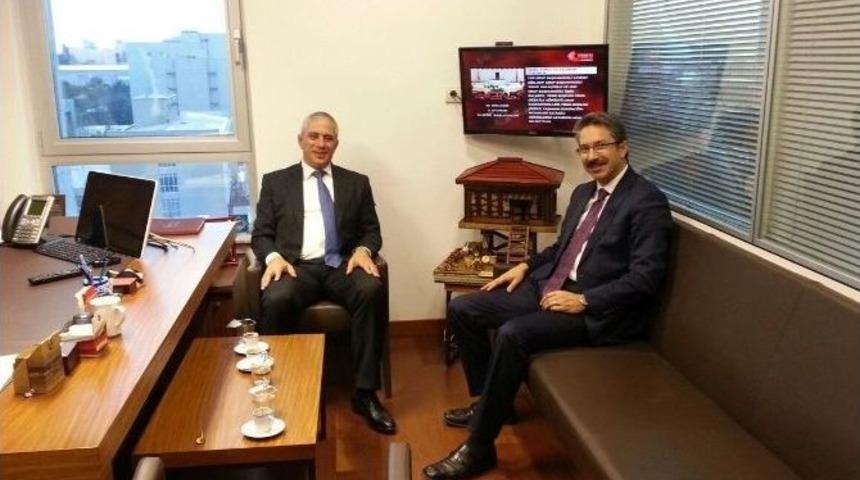 Kktc Ulaştırma Bakanı Ta&ccedil;oy, Ak Partili &Uuml;nal&rsquo;ı Makamında Ziyaret Etti