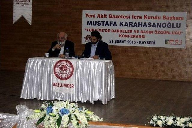 Mustafa Karahasanoğlu’ndan ‘darbeler Ve Basın Özgürlüğü’ Konferansı