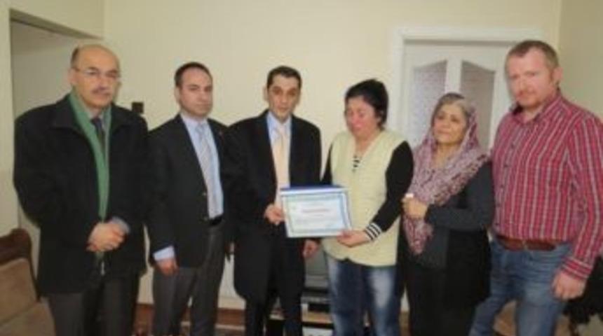 Bilici Ailesine Teşekk&uuml;r Belgesi Verildi