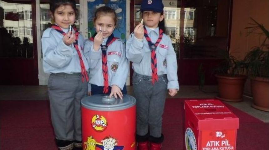G&ouml;releli İzcilerden Atık Pil Toplama Kampanyası