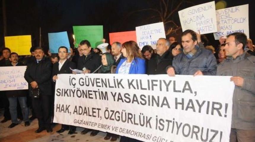 Gaziantep&rsquo;Te İ&ccedil; G&uuml;venlik Paketi Protestosu