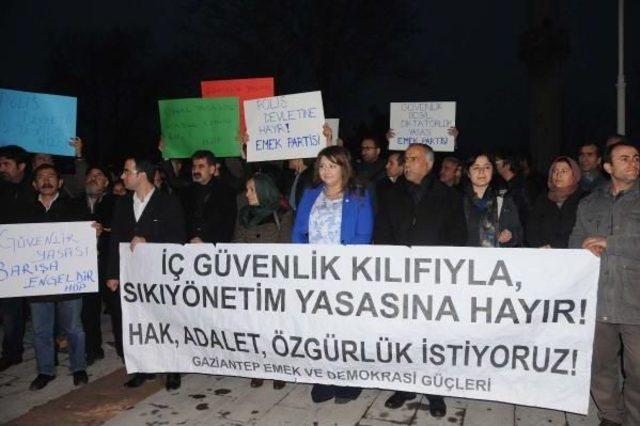 Gaziantep’Te İç Güvenlik Paketi Protestosu