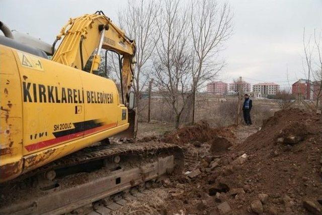 Kırklareli Yeni Sanayi’de Yağmur Suyu Kanalı Çalışması Başladı