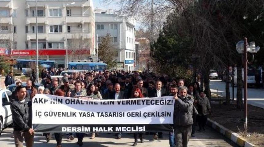 Tunceli'de İ&ccedil; G&uuml;venlik Paketi Protestosu