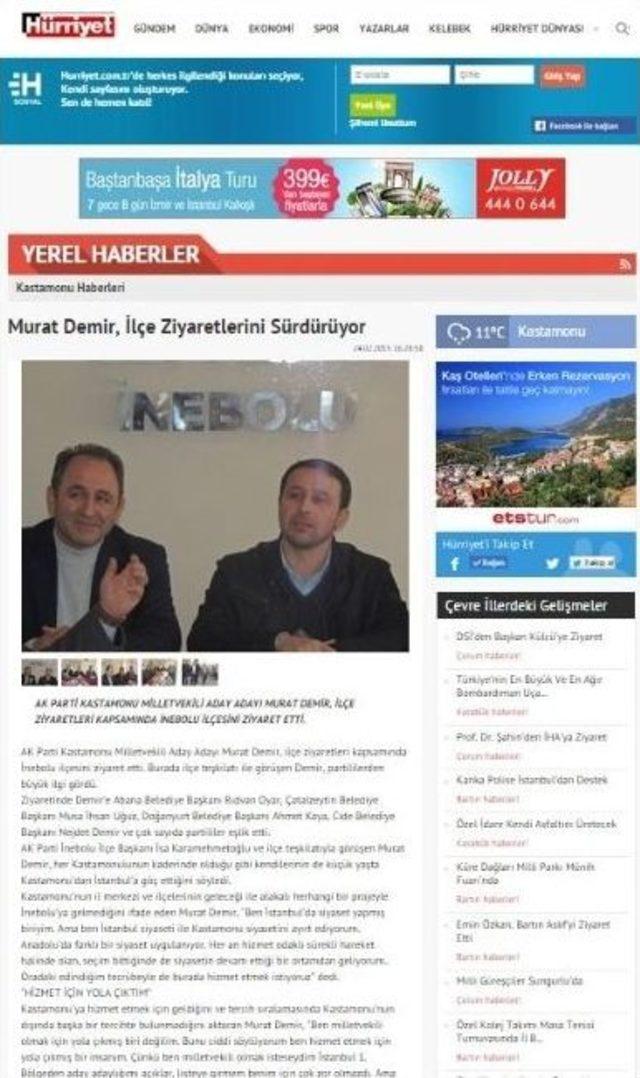 Murat Demir’in Aday Adaylığı, Ulusal Basında Ses Getirdi