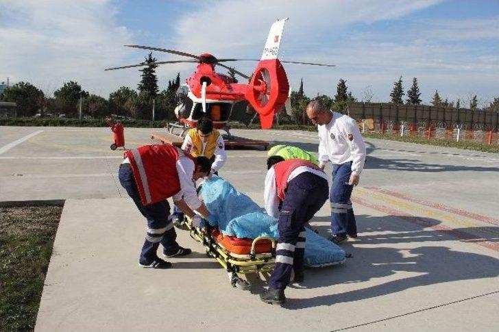 Düşerek Yaralanan 82’lik Dedeye Hava Ambulansı