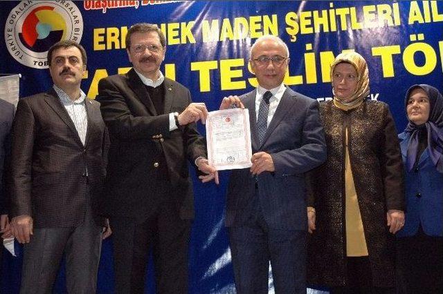 Ermenek’te Madenci Ailelerine Tapuları Verildi