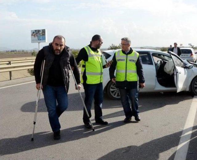 Koltuk Değnekli Alkollü Sürücü Önündeki Kamyone Çarptı