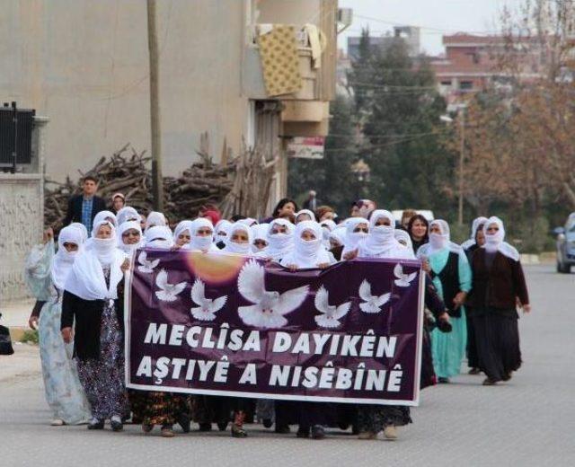 Nusaybin de Kadınlar, İç Güvenlik Paketi ni Protesto Etti 3