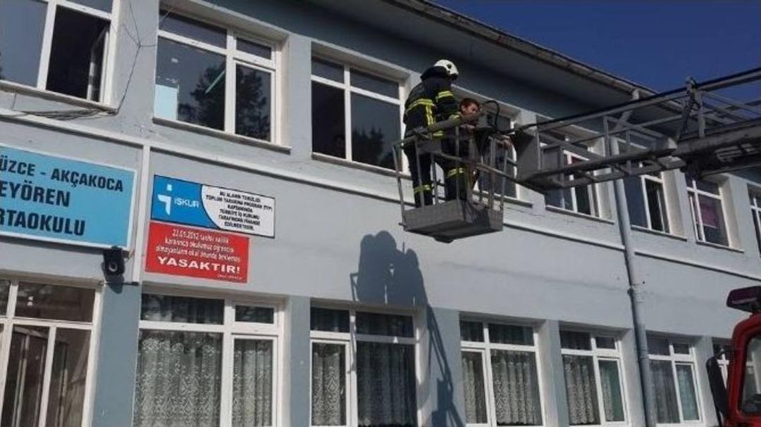 Bey&ouml;ren İlkokulunda Yangın Tatbikatı Yapıldı