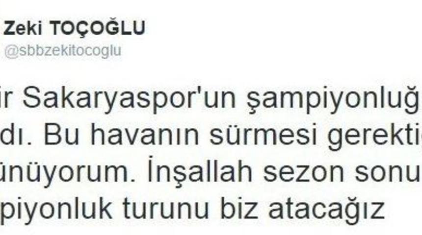 Başkan To&ccedil;oğlu: &ldquo;şampiyonluk Turunu Sakaryaspor Atacak&rdquo;