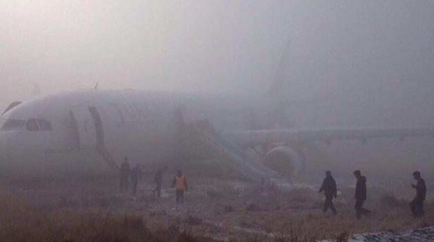 Thy U&ccedil;ağı Pistten &Ccedil;ıktı, 1 Yolcu Yaralı