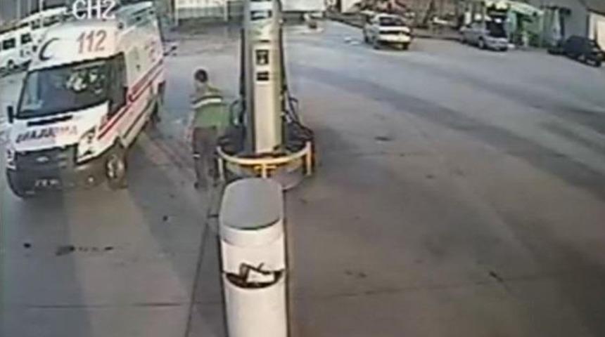 (&ouml;zel Haber) Muğla&rsquo;da Ambulans Şof&ouml;r&uuml; Benzin İstasyonu &Ccedil;alışanını Darp Etti