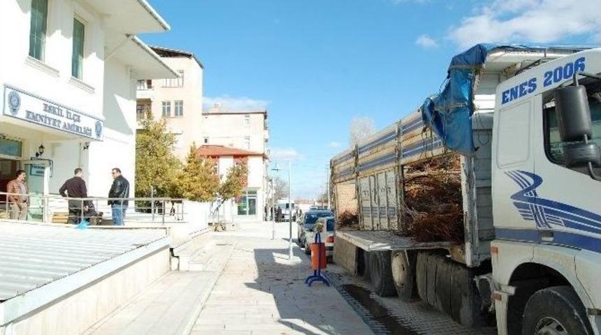 Fidan Y&uuml;kl&uuml; Kamyondan Ka&ccedil;ak Sigara &Ccedil;ıktı