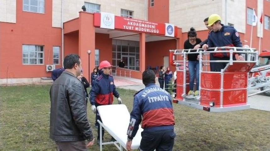 Akdağmadeni Kyk&rsquo;da Yangın Tatbikatı