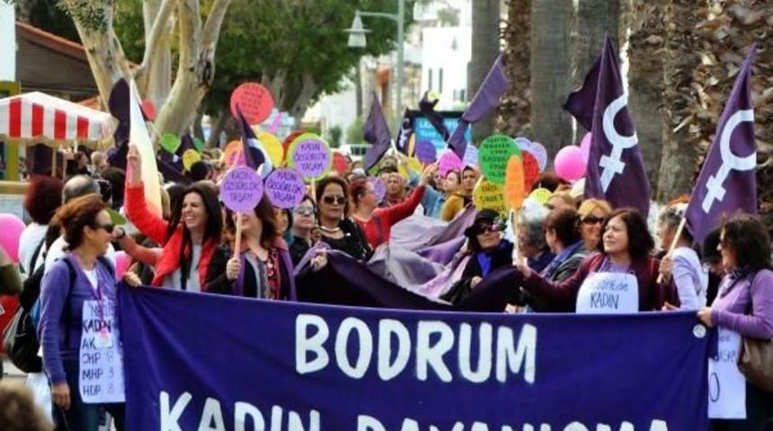 Bodrum'da Kadınlardan Şiddete Y&uuml;r&uuml;y&uuml;şl&uuml; Tepki