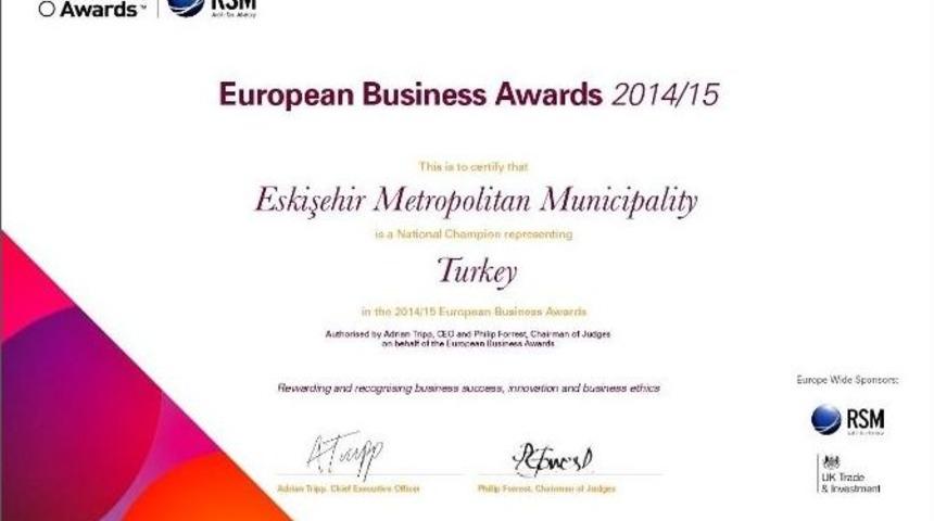 B&uuml;y&uuml;kşehir, &rsquo;european Business Awards&rsquo; Oylamasında T&uuml;rkiye Birincisi Oldu
