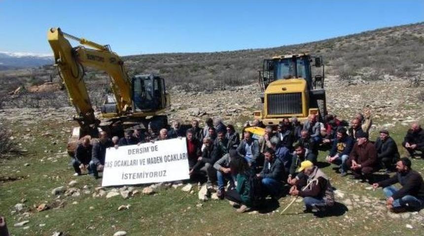 Tunceli'de Taş Ocağına K&ouml;yl&uuml;lerden Tepki
