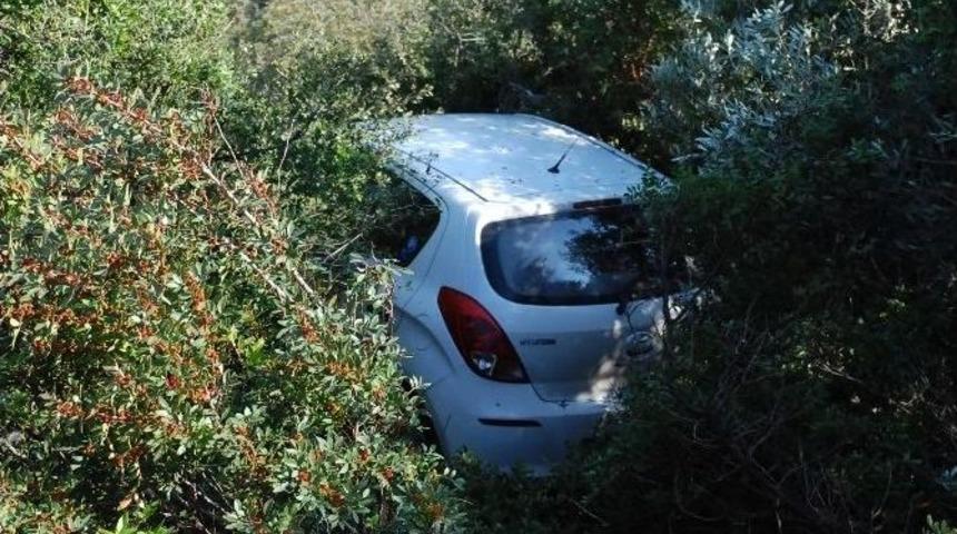 Uçuruma Düşen Sürücü Yara Almadan Kurtuldu