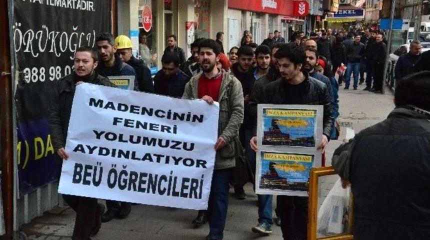 &Ouml;ğrencilerden Madencilere Destek
