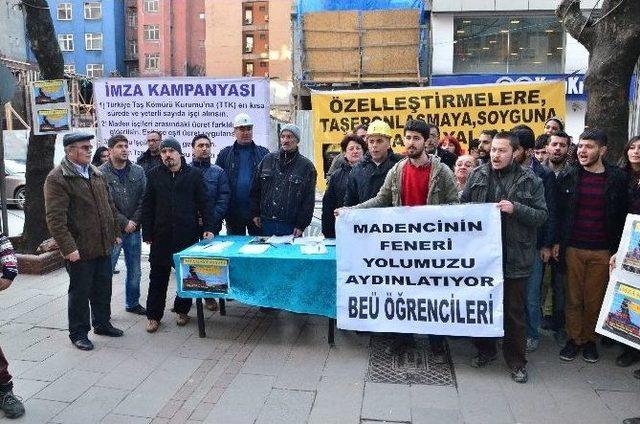 Öğrencilerden Madencilere Destek