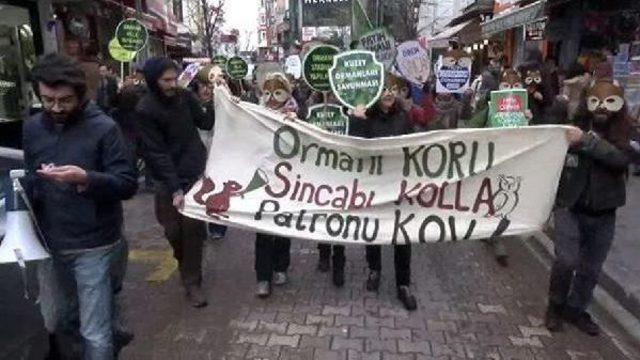 Fatih Ormanı ndaki Projeye Sincap Maskeli Protesto 2