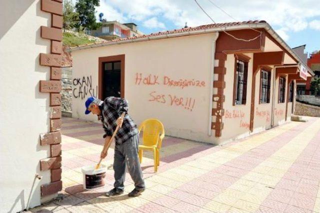 Mahalle Konağı Duvarındaki Yazılar Polisi Harekete Geçirdi