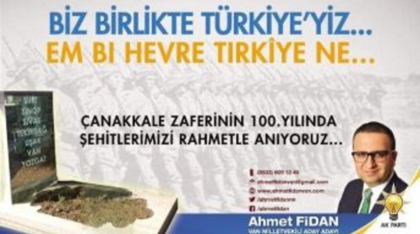 Ak Partili Fidan&rsquo;dan 18 Mart Mesajı