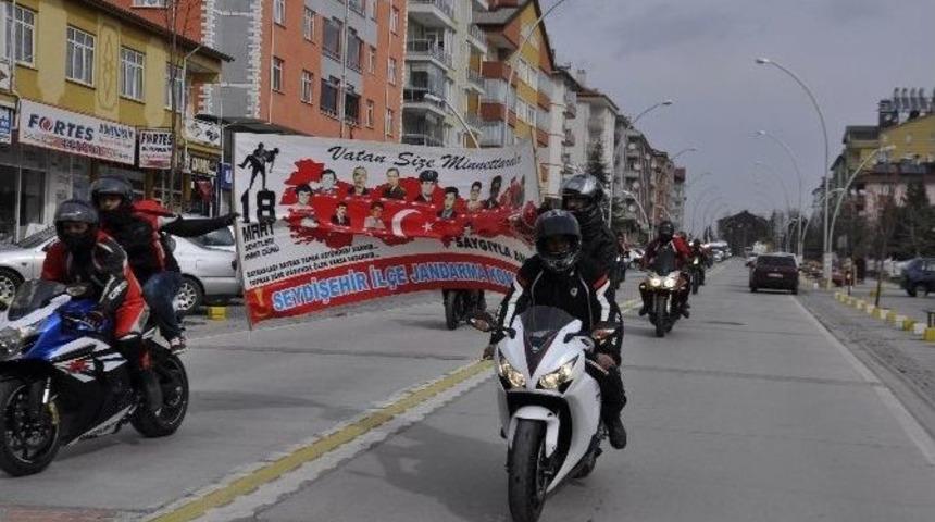 Seydişehir&rsquo;de Şehitlere Saygı Konvoyu